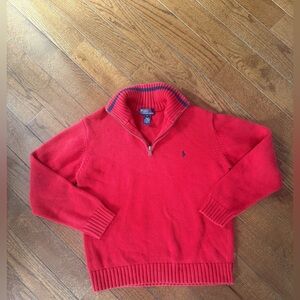 Ralph Lauren Boys Medium Red Zip-Up Sweater